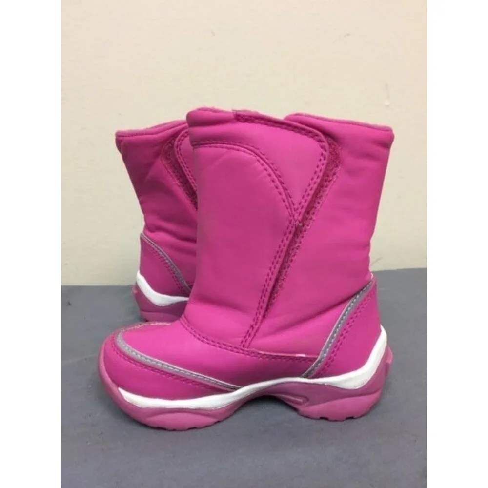 Lands' End girls pink snow boots size US 7 M